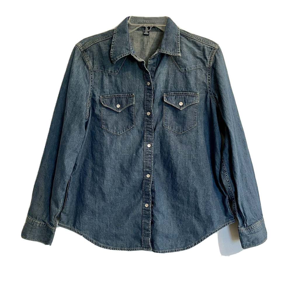 Chaps Denim Pearl Snap Button Shirt